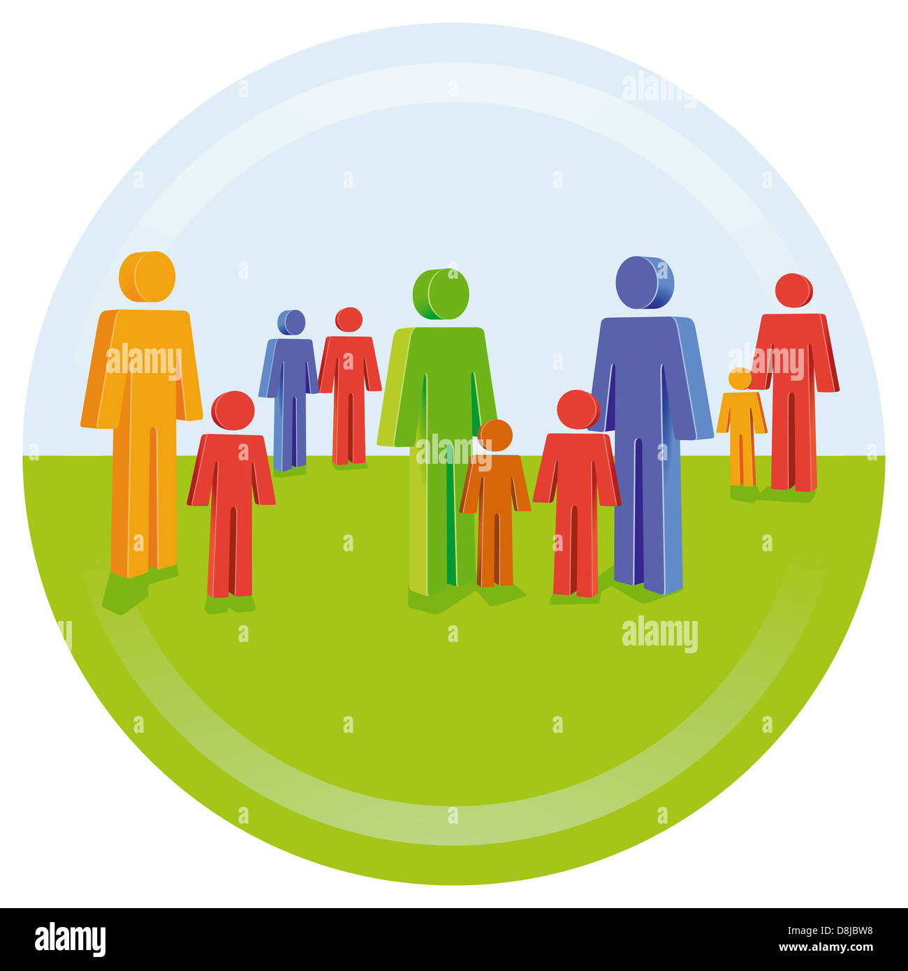 Familien im Stadtteil Stockfoto