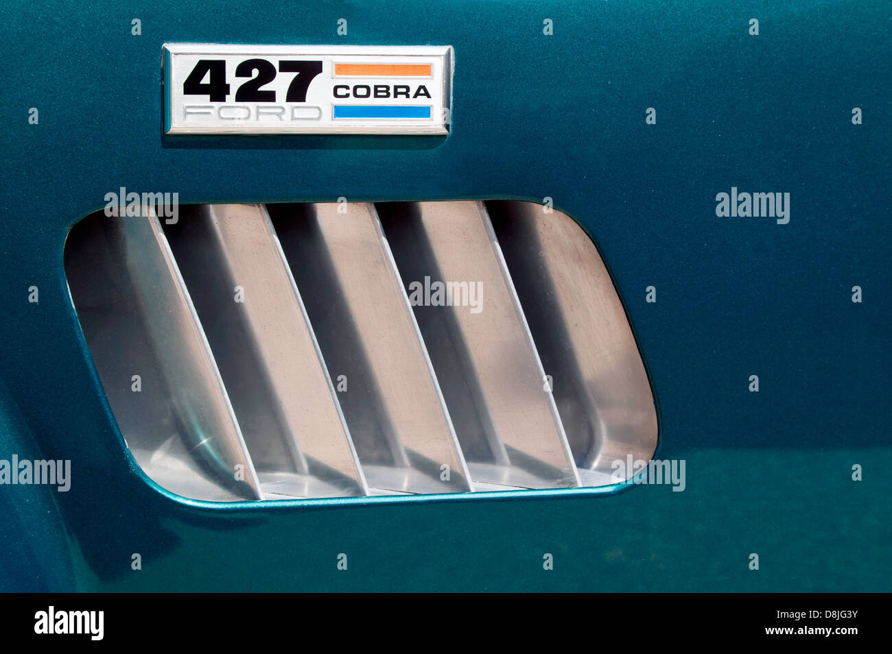 Nahaufnahme des Lufteinlasses ein 427 Ford/Shelby AC Cobra Stockfoto