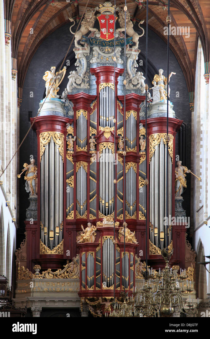 Niederlande, Haarlem, St. Bavo Kirche, Orgel, Stockfoto