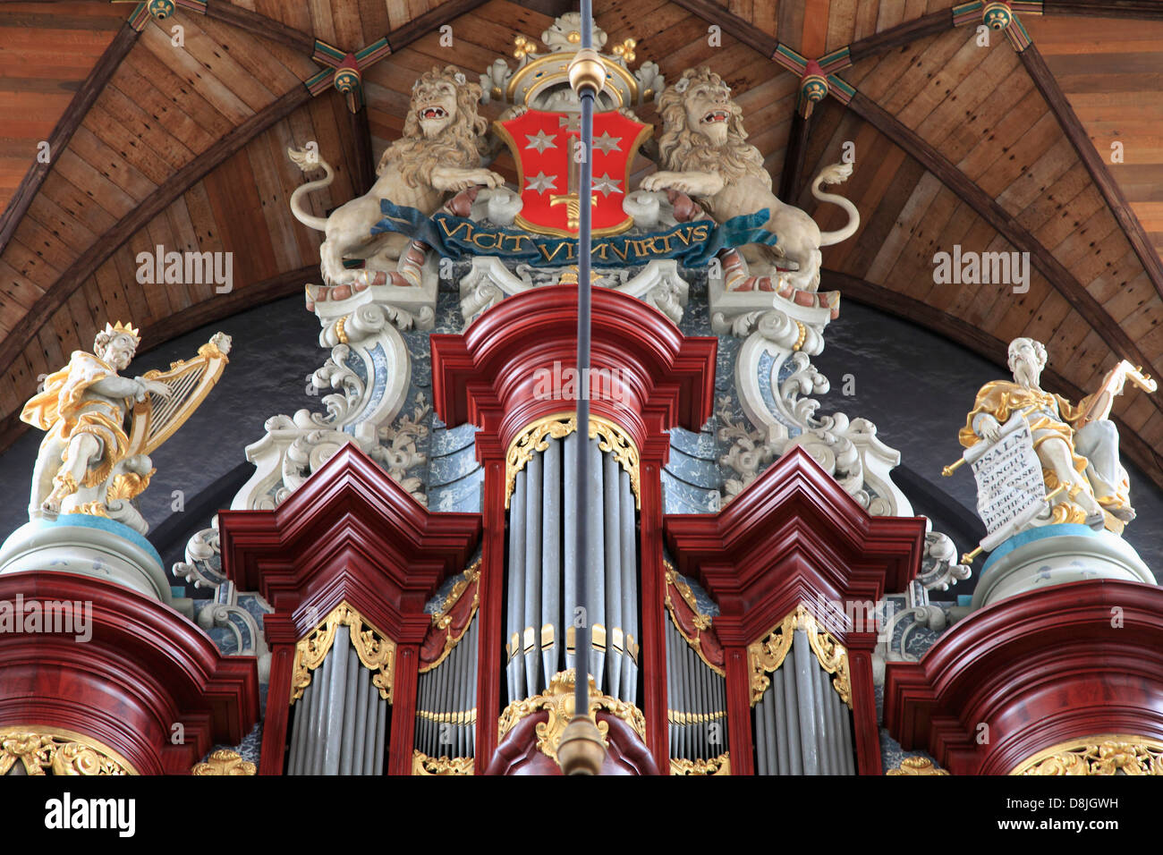 Niederlande, Haarlem, St. Bavo Kirche, Orgel, Stockfoto
