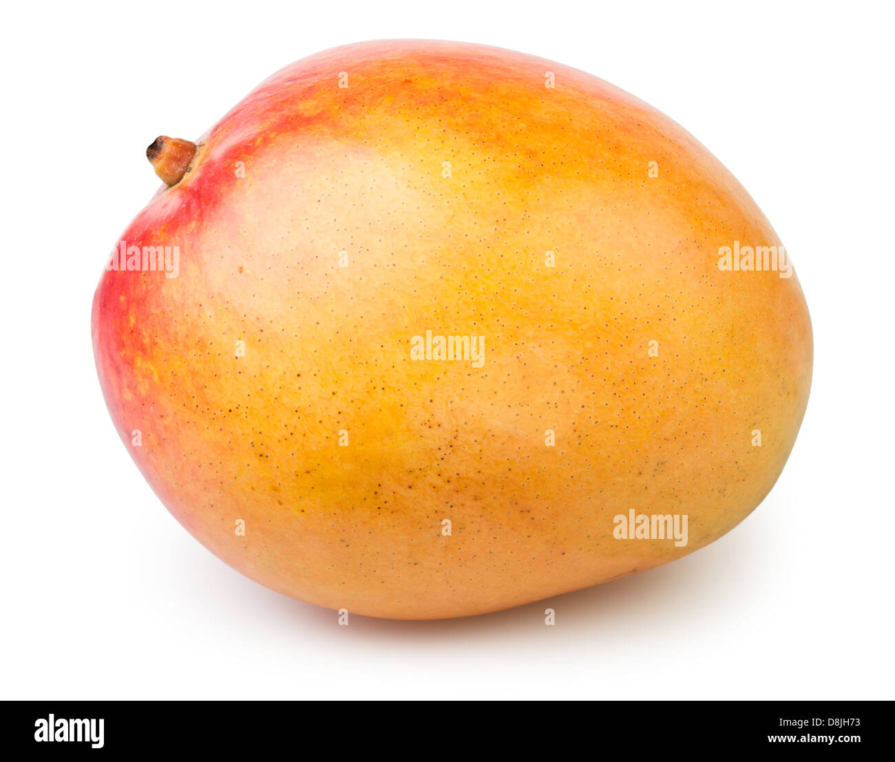 Mango eine gelb auf weißem Hintergrund Stockfoto
