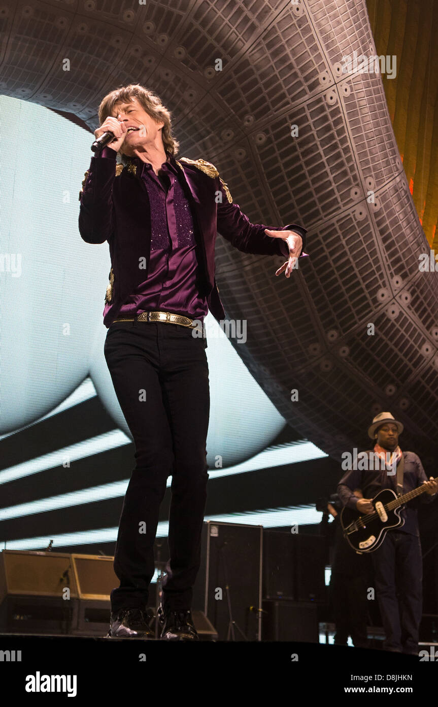 Mick Jagger, führt Lead-Sänger der Rolling Stones während ihrer "50 und zählen" Tour in Toronto, Ontario, Kanada. 052513 Stockfoto