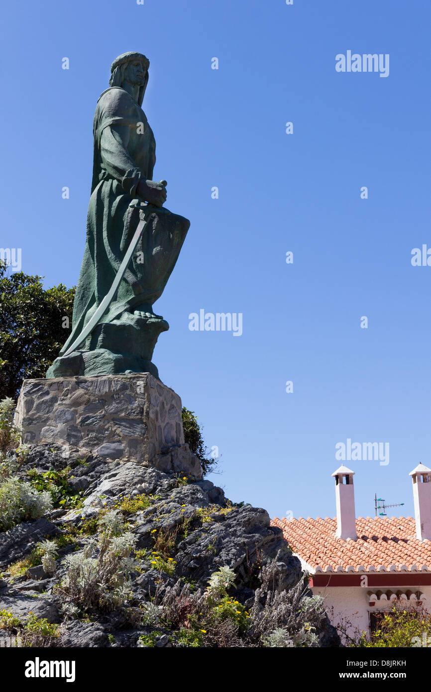 Die Statue von Abd-Ar-Rahman I, Gründer von Cordoba, in Almunecar Costa Tropical, Andalusien, Spanien landete, Stockfoto