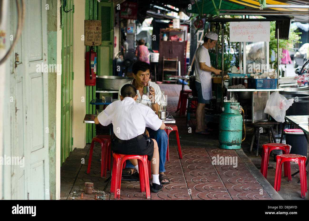 Straße Restaurant, Chinatown, Bangkok Stockfoto