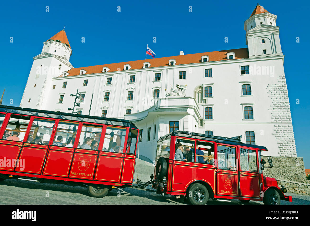 touristischen Zug, die Burg von Bratislava, Bratislava, Slowakei, Europa Stockfoto