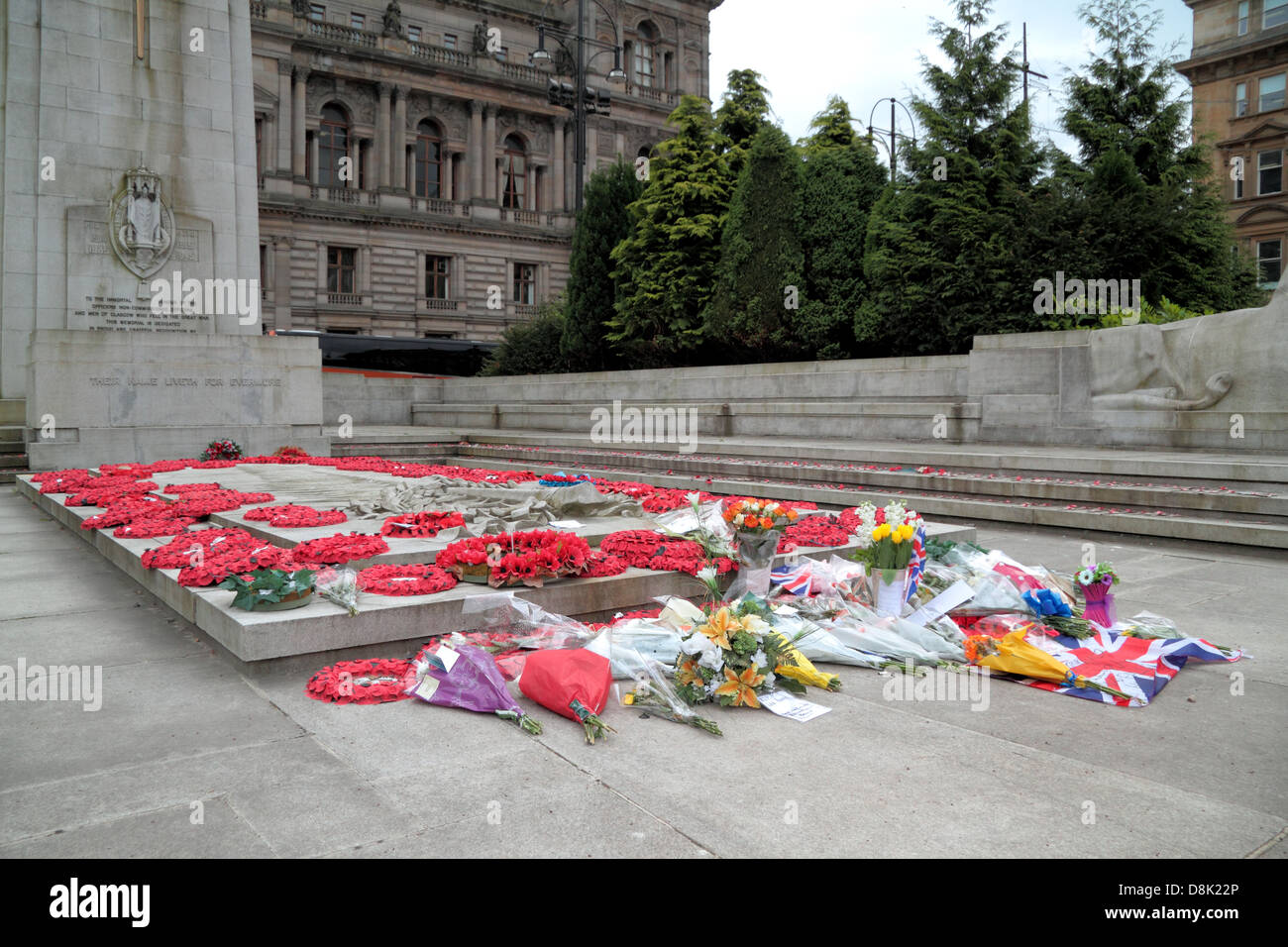 Kriegsdenkmal in Glasgow Kenotaph, Schlagzeuger, Lee Rigby, Soldaten, Glasgow, UK Stockfoto