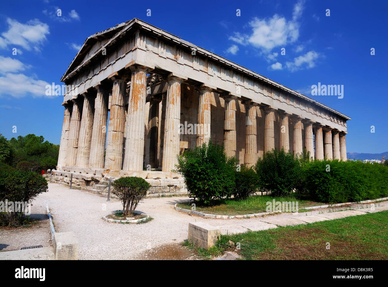 Tempel des Hephaistos, ist der am besten erhaltenen antiken griechischen Tempel, 415 v. Chr. erbaute. Athen, Griechenland. Stockfoto
