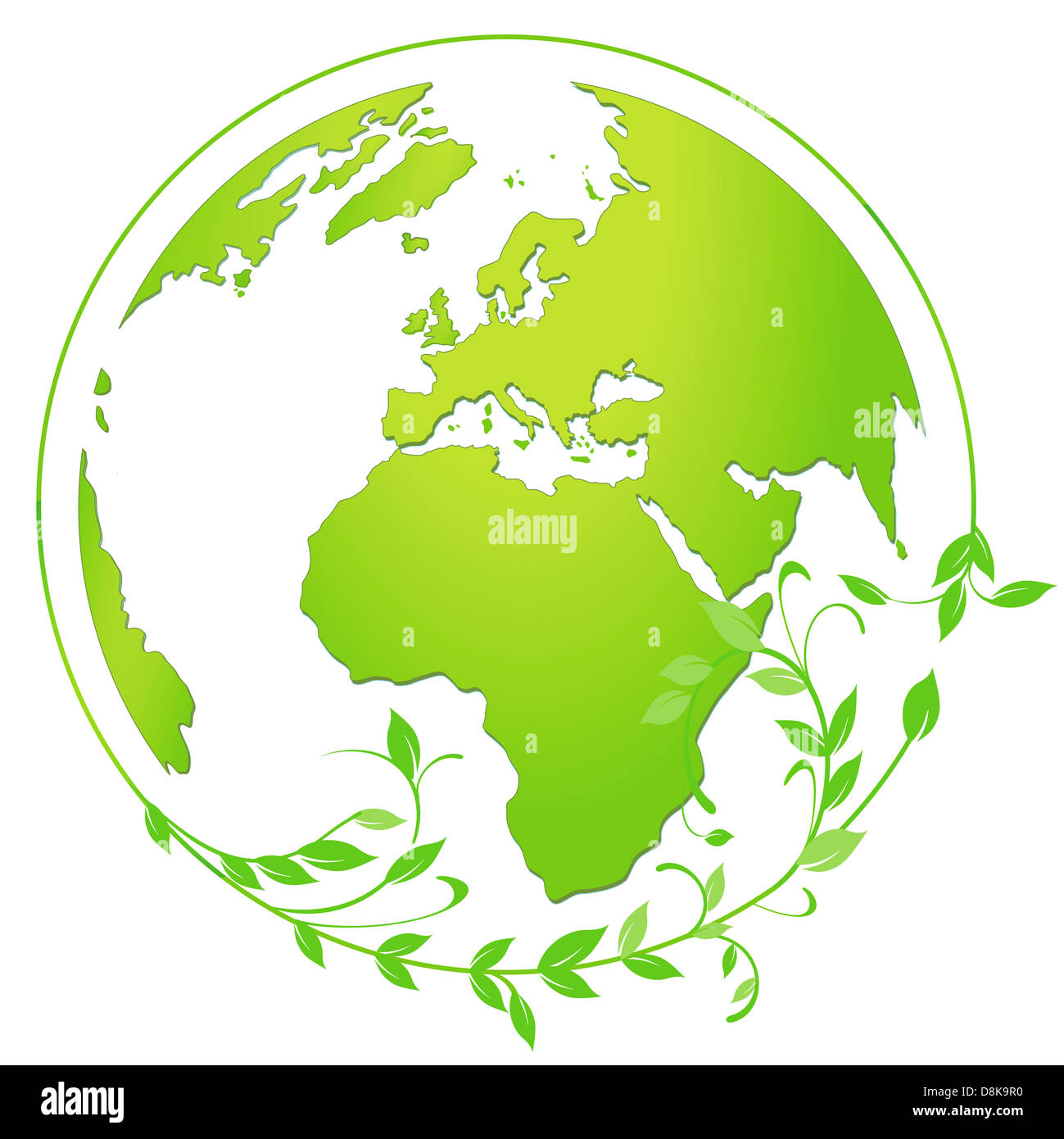 "grüne Weltkugel"-Symbol Stockfoto