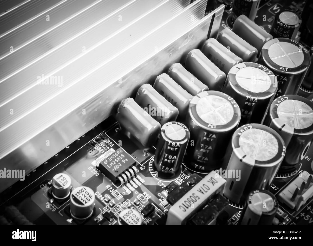 Nahaufnahme der Elektronikplatine Stockfoto
