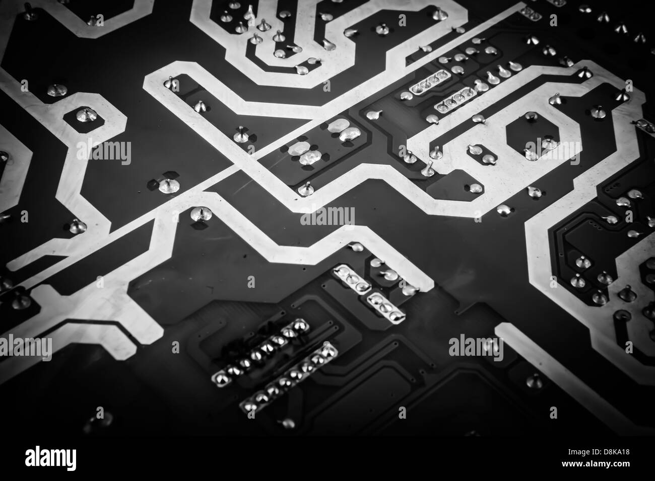 Nahaufnahme der Elektronikplatine Stockfoto