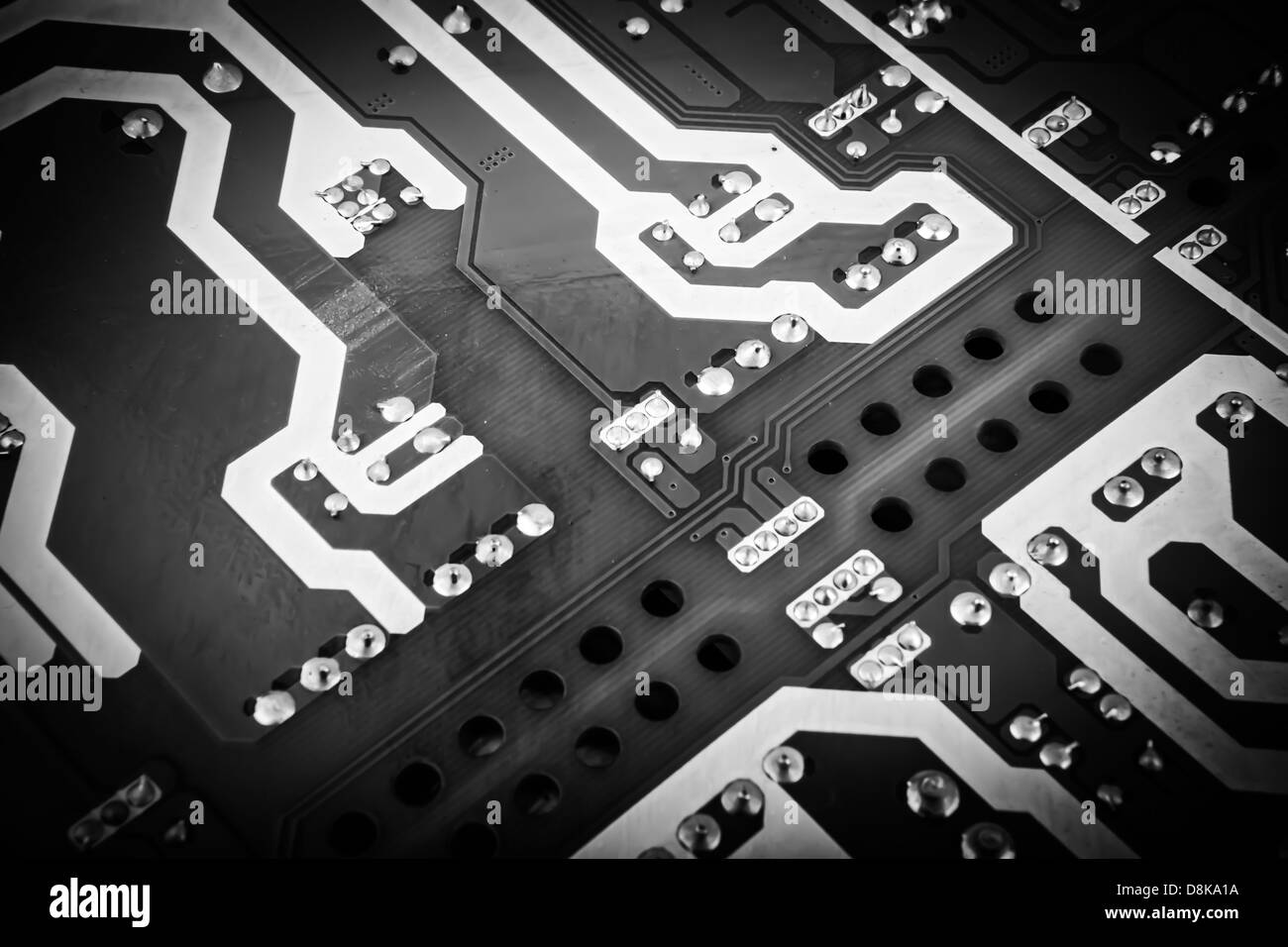 Nahaufnahme der Elektronikplatine Stockfoto