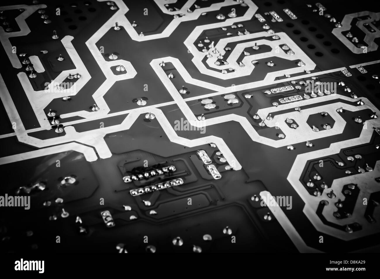Nahaufnahme der Elektronikplatine Stockfoto