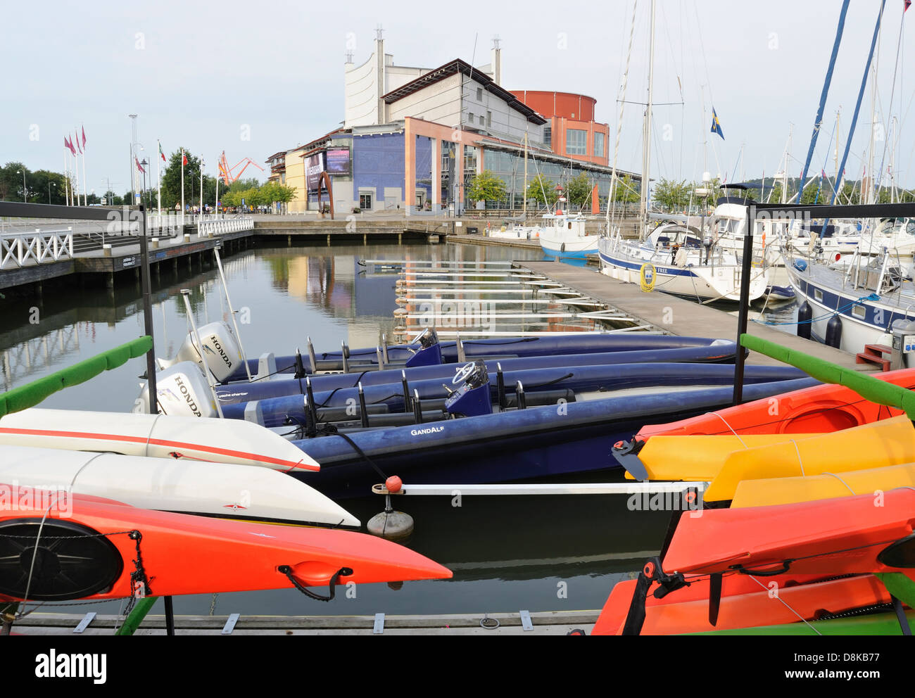 Lilla Bommen Hafen mit der Oper im Hintergrund, Göteborg, Schweden Stockfoto