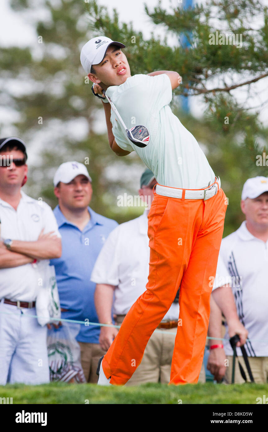 Dublin, Ohio, USA. 30. Mai 2013: Guan Tianlang in Aktion während der ersten Runde des The Memorial Tournament im Muirfield Village Golf Club in Dublin, Ohio Credit: Cal Sport Media/Alamy Live News Stockfoto