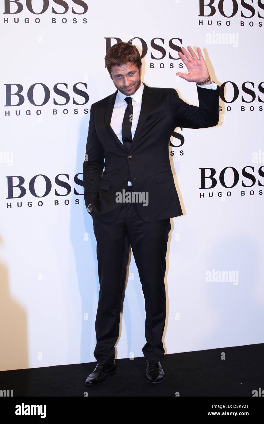 Gerard Butler bei Hugo Boss Shanghai Fashion show in Shanghai, China am Donnerstag, 30. Mai 2013. Stockfoto