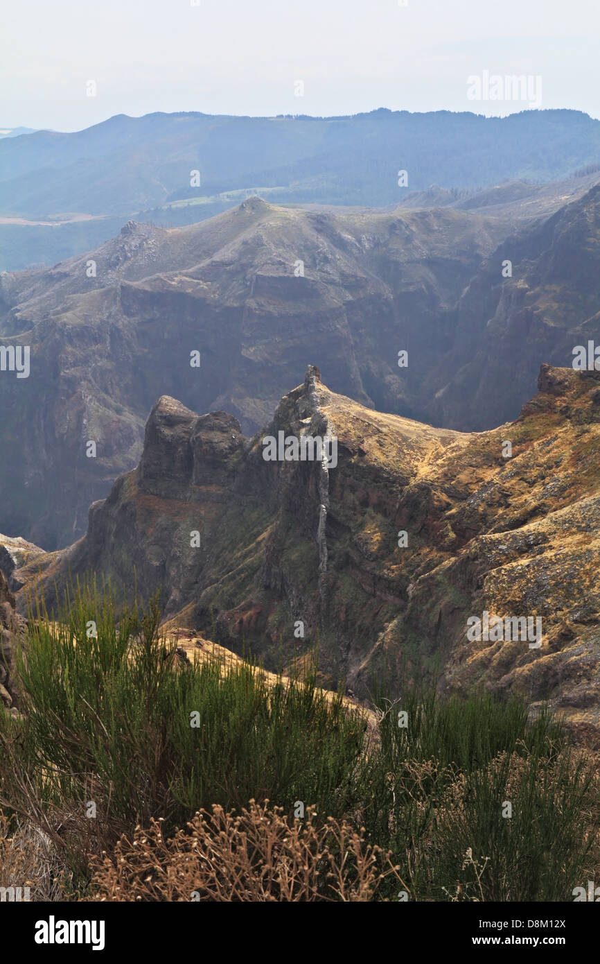 Gefährliche Berge auf der Madeira. Stockfoto