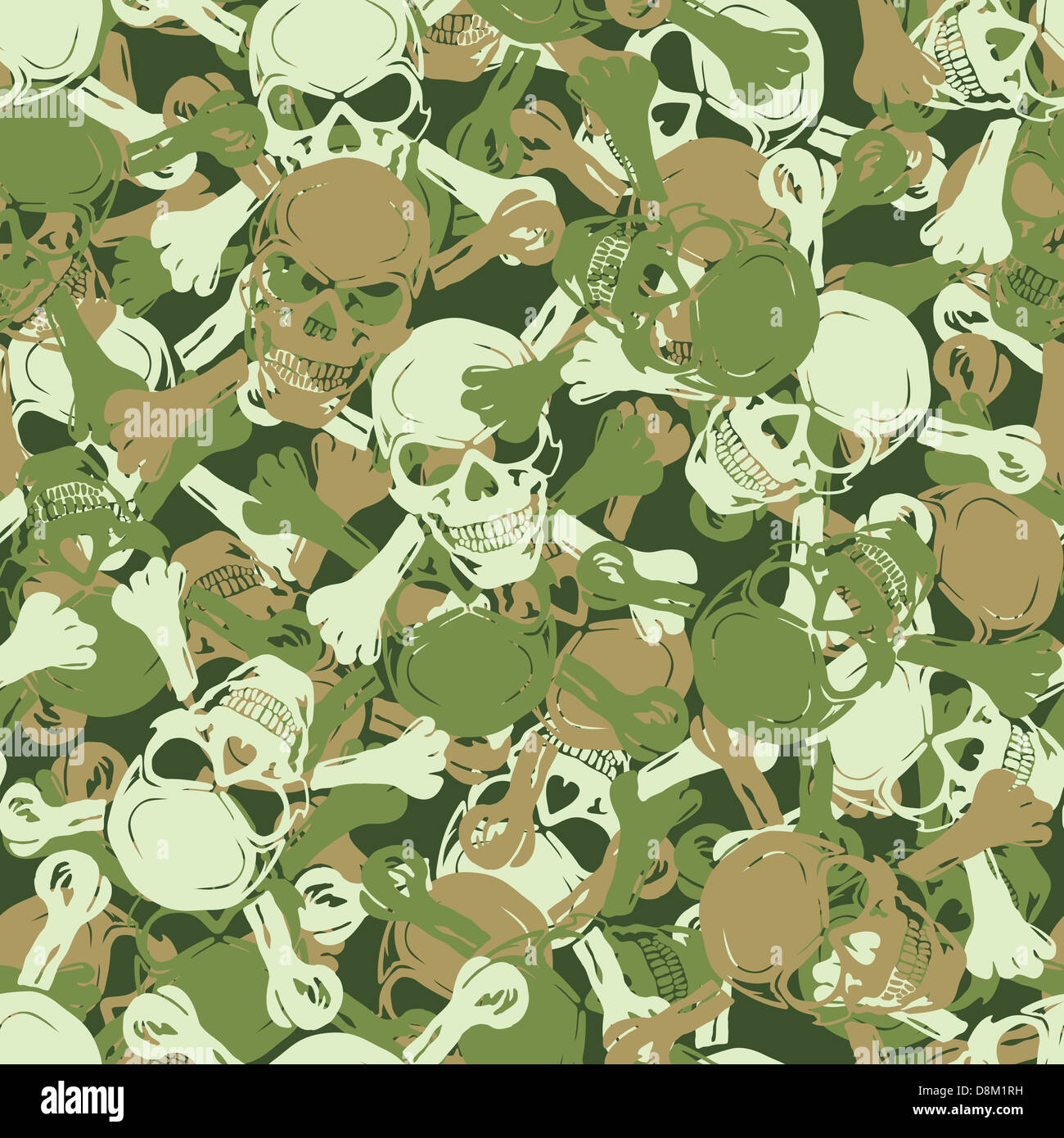 Nahtlose Schädel-Camouflage-Muster Stockfoto