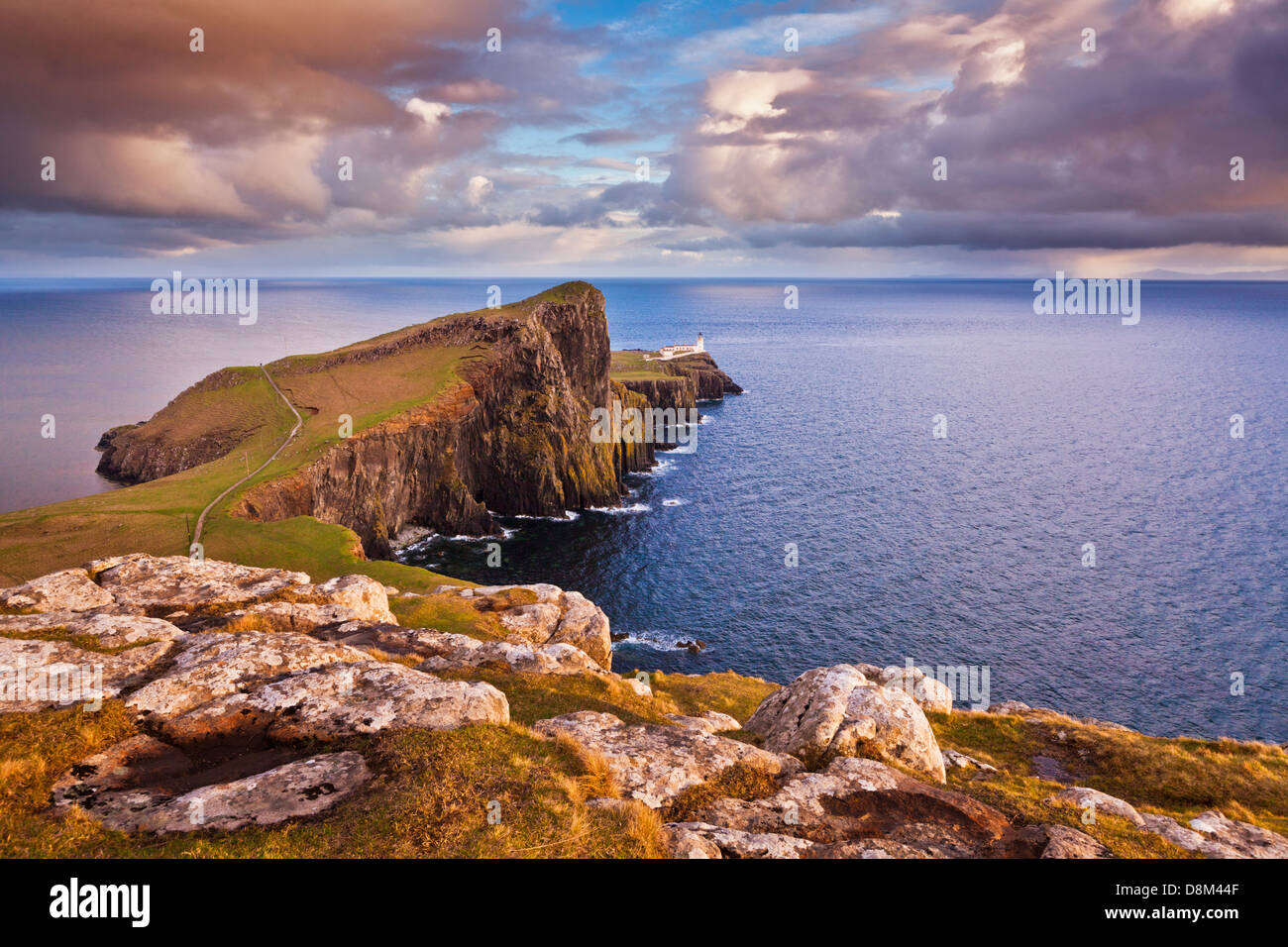 Landschaftlich und Leuchtturm Isle Of Skye Highland und Inseln Schottland Großbritannien GB EU Europa Stockfoto