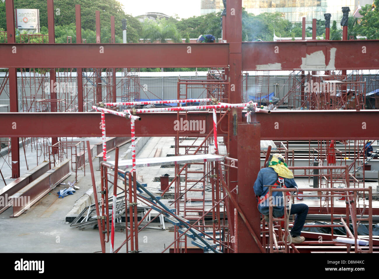 Zentrale Erweiterung Bau Website Projekt von CentralWorld Shopping-Mall in Bangkok, Thailand Stockfoto