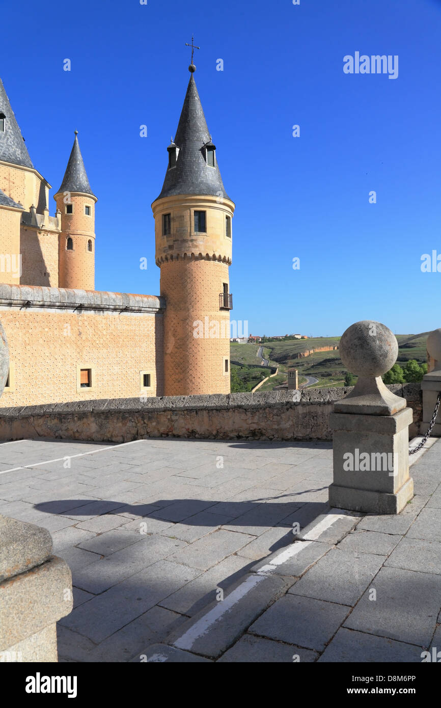 Die mittelalterliche Burg in Segovia Stockfoto