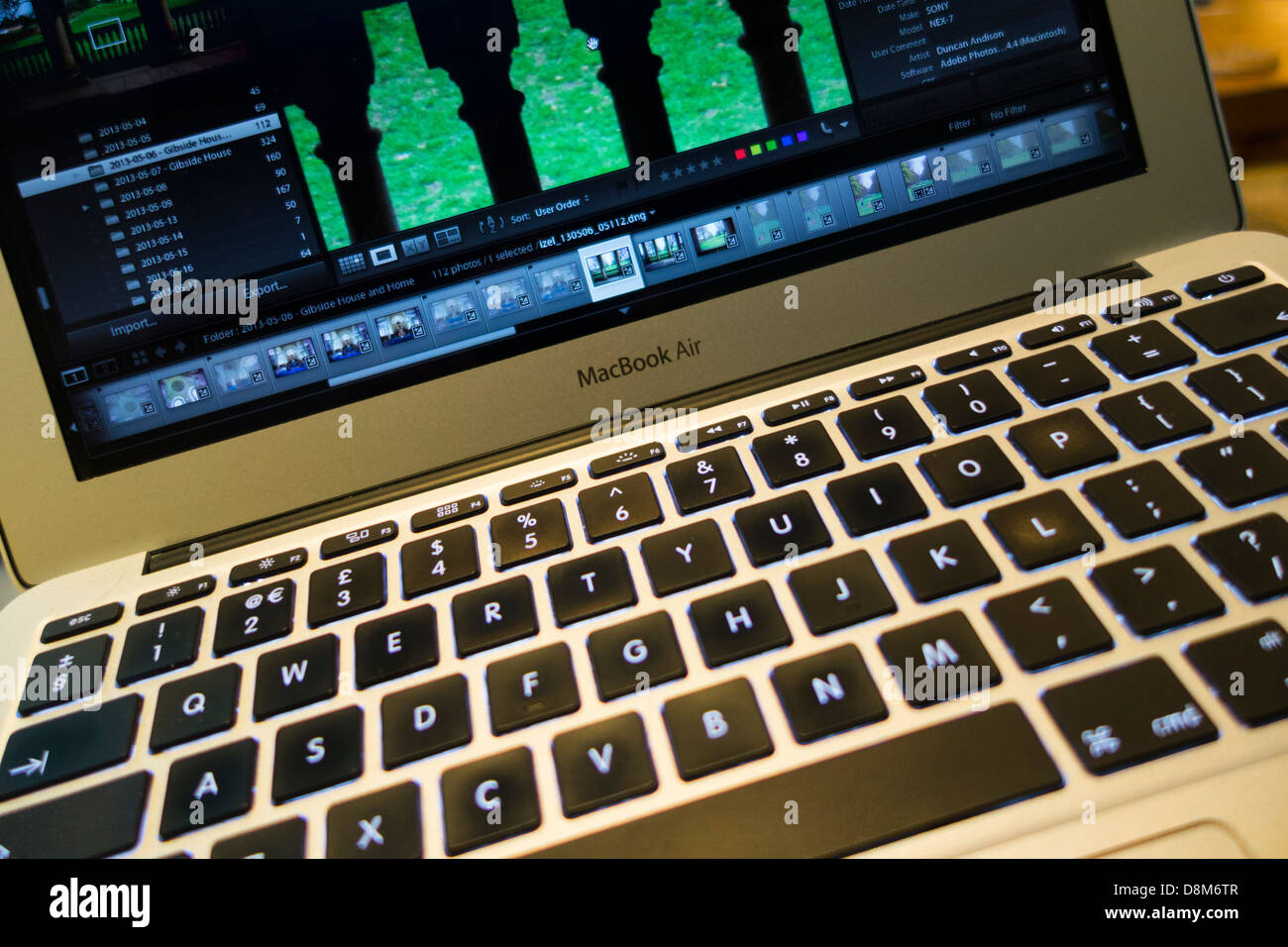 Eine Nahaufnahme von einem Apple MacBook Air Laptop-Computer Stockfoto