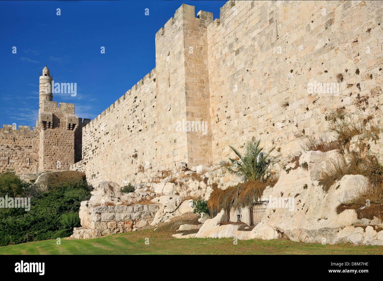 Die alten Mauern des ewigen Jerusalem Stockfoto
