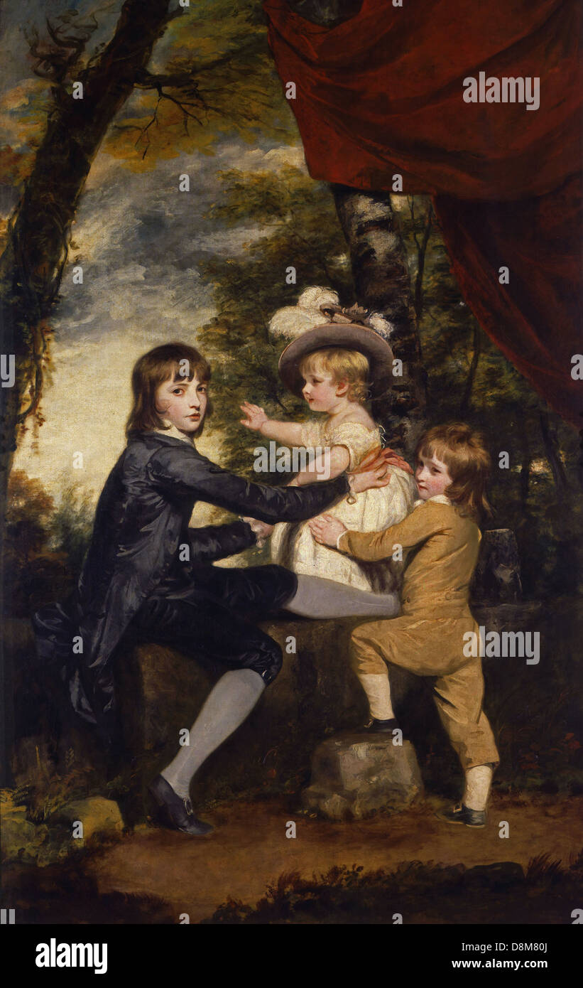 Sir Joshua Reynolds das Lamm Kinder XVIII Jahrhundert Privatsammlung Stockfoto