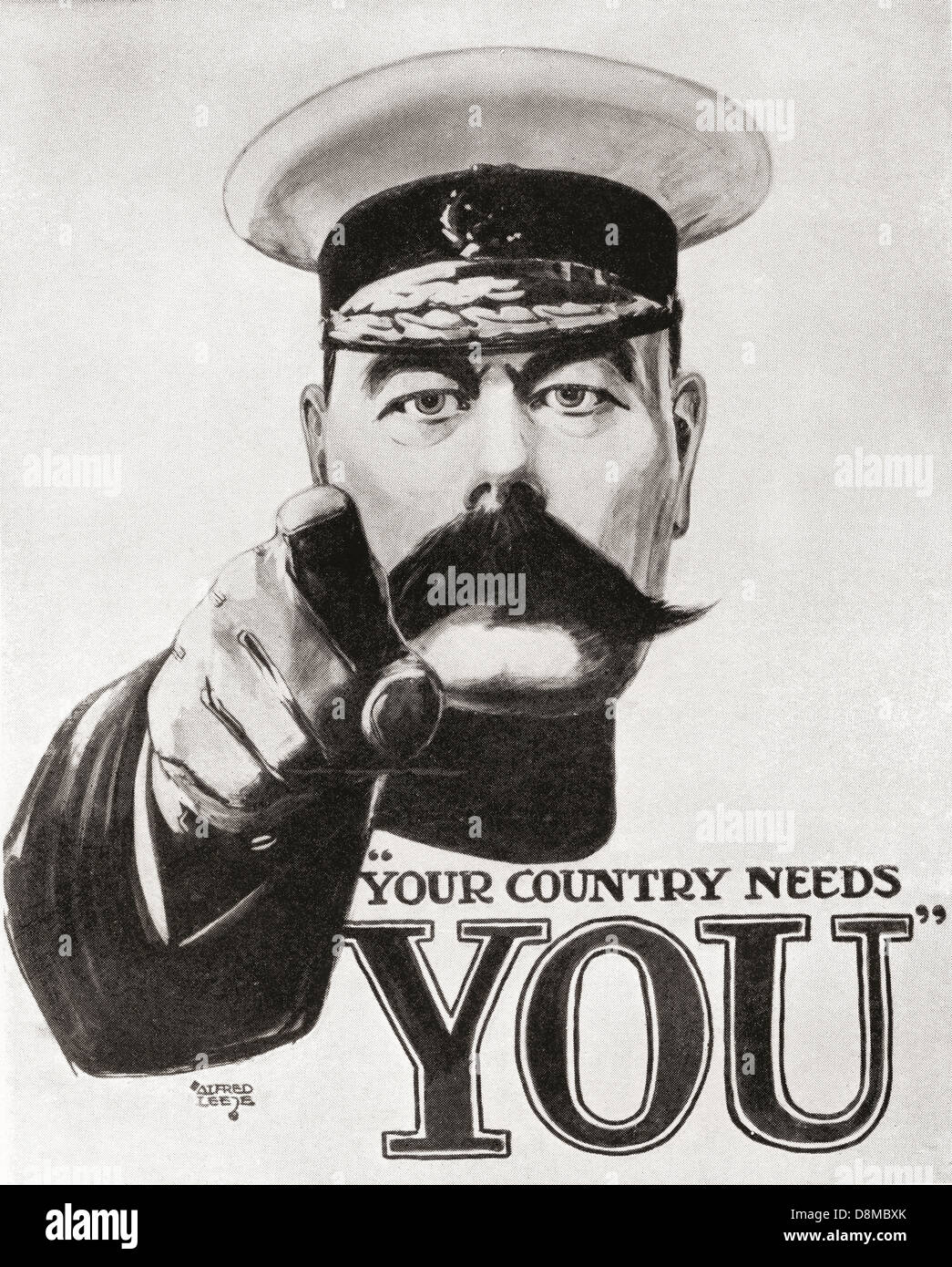 Ihr Land braucht Sie. Berühmte Kitchener Weltkrieg einer Rekrutierung Plakat. Stockfoto