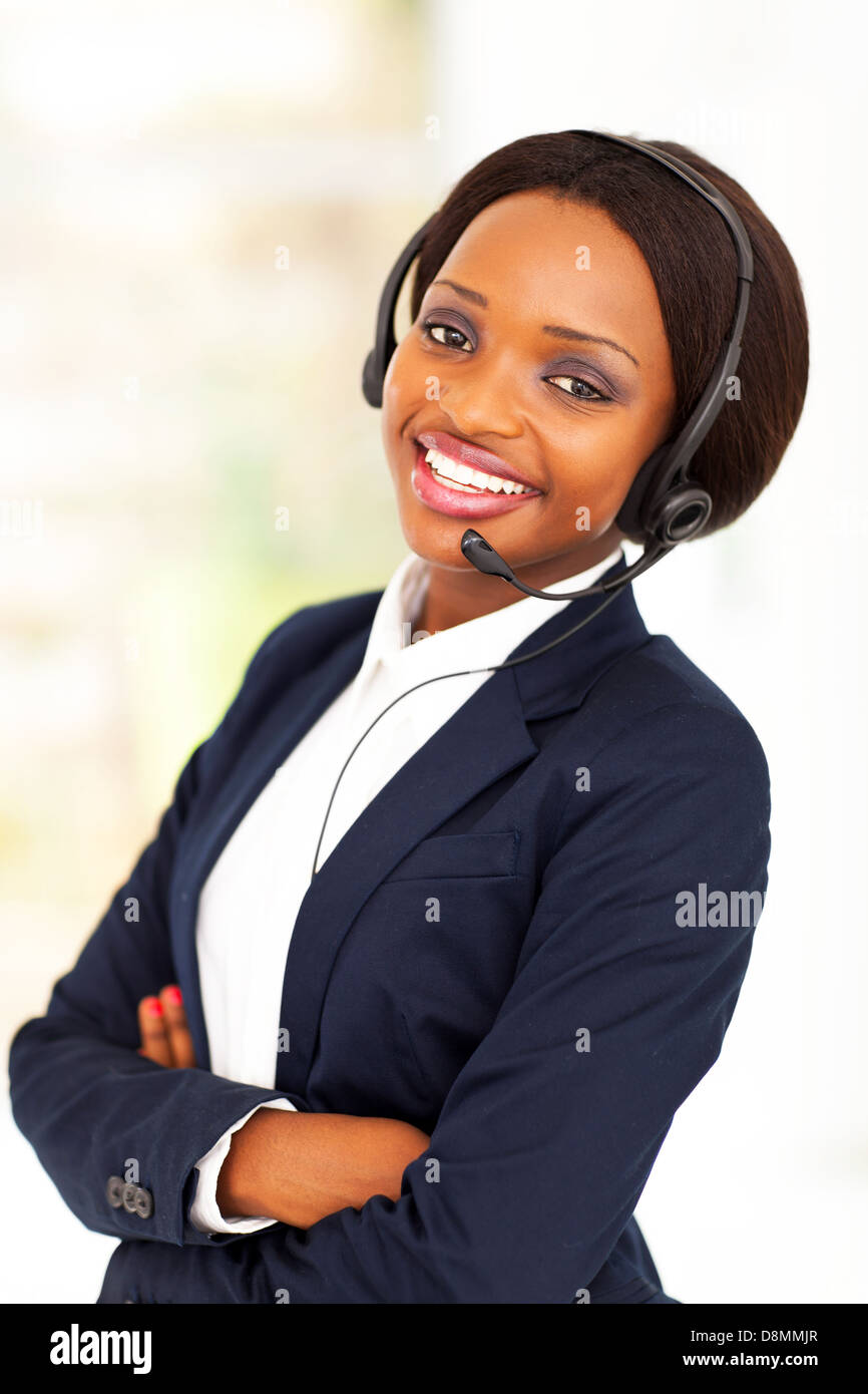 junge afrikanische amerikanische Business Call-Center-Betreiber Stockfoto