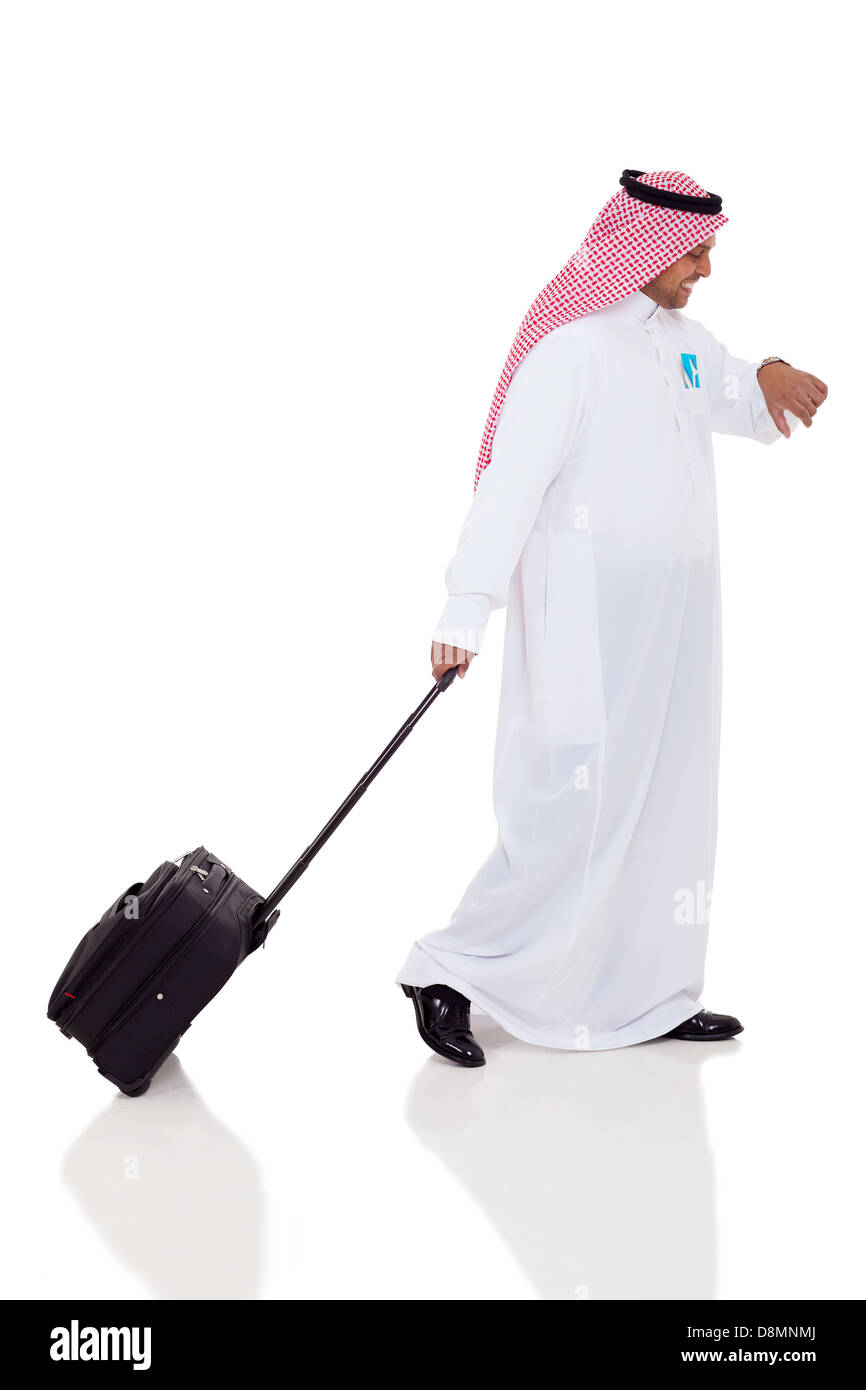Arabische Business traveller Check-Zeit Stockfoto