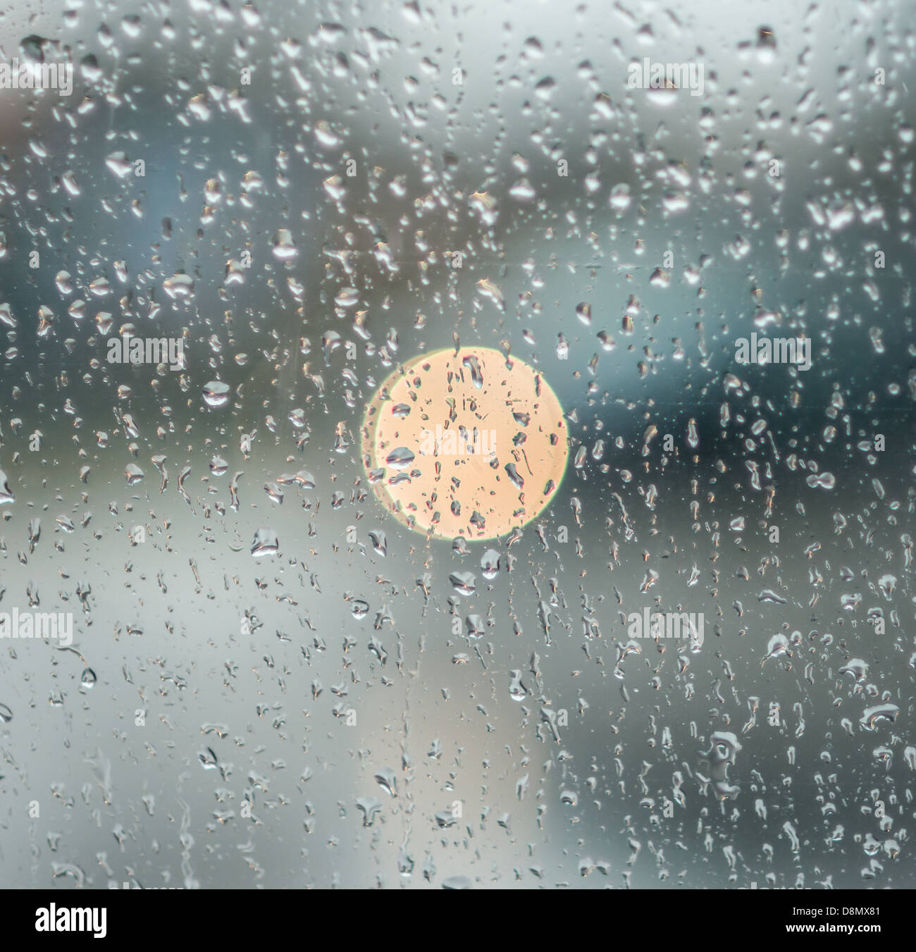 Regen auf dem Glas Stockfoto