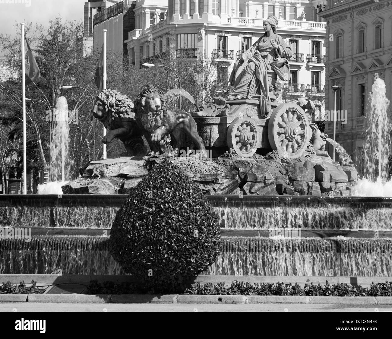 Madrid - Brunnen Form Plaza de Cibeles zwischen 1777 und 1782 von Ventura Rodriguez entworfen Stockfoto