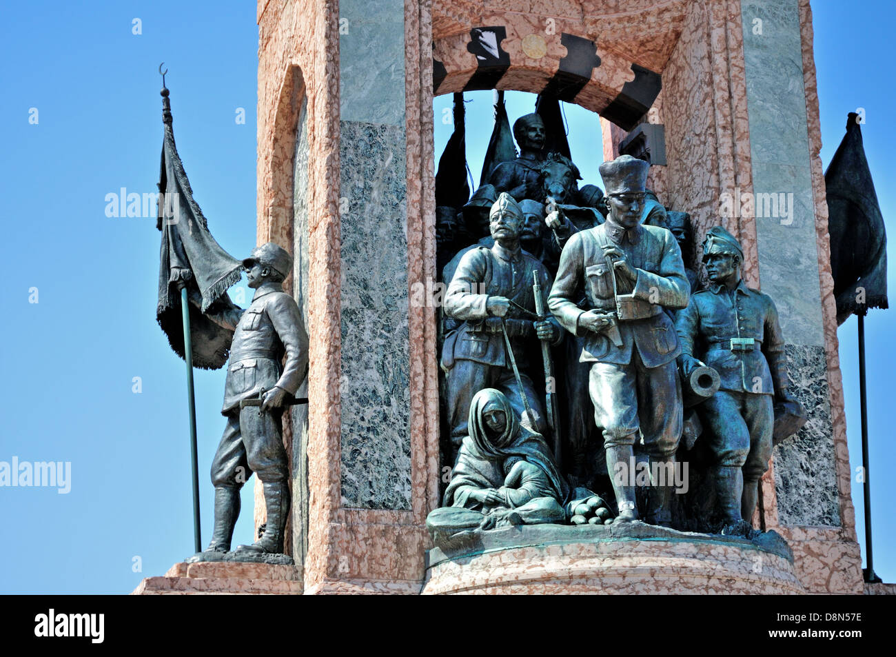Detail des Denkmals Unabhängigkeitskrieg am Taksim-Platz, Istanbul, Türkei Stockfoto