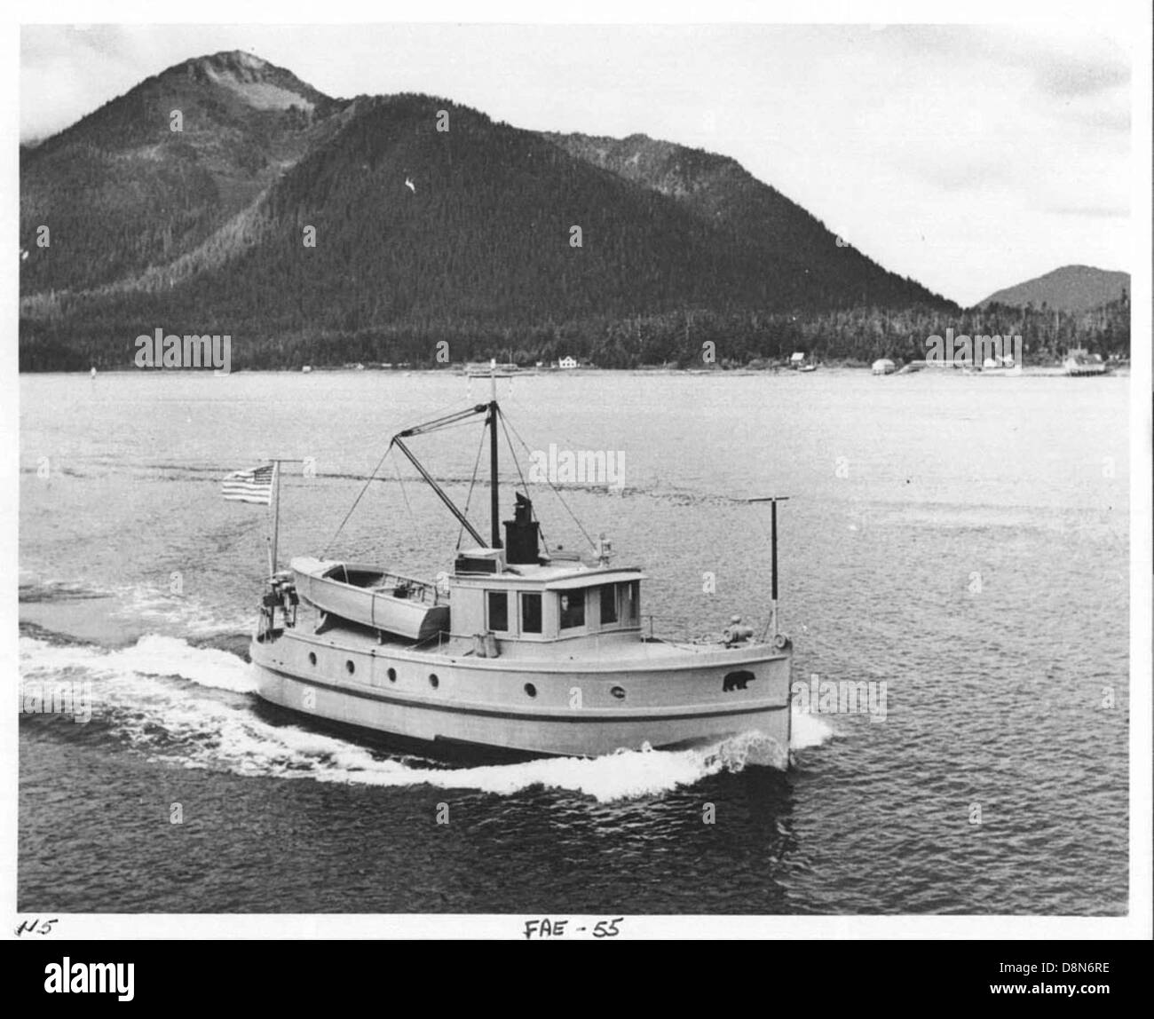 Boot auf See Vintage Foto. Stockfoto