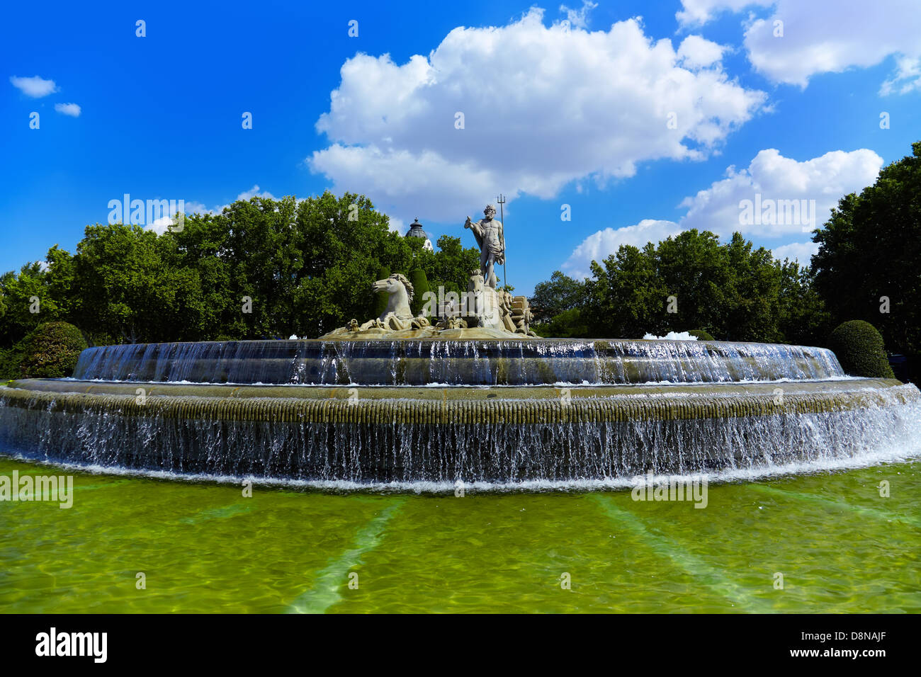 Der Brunnen von Neptun in Madrid, Spanien Stockfoto