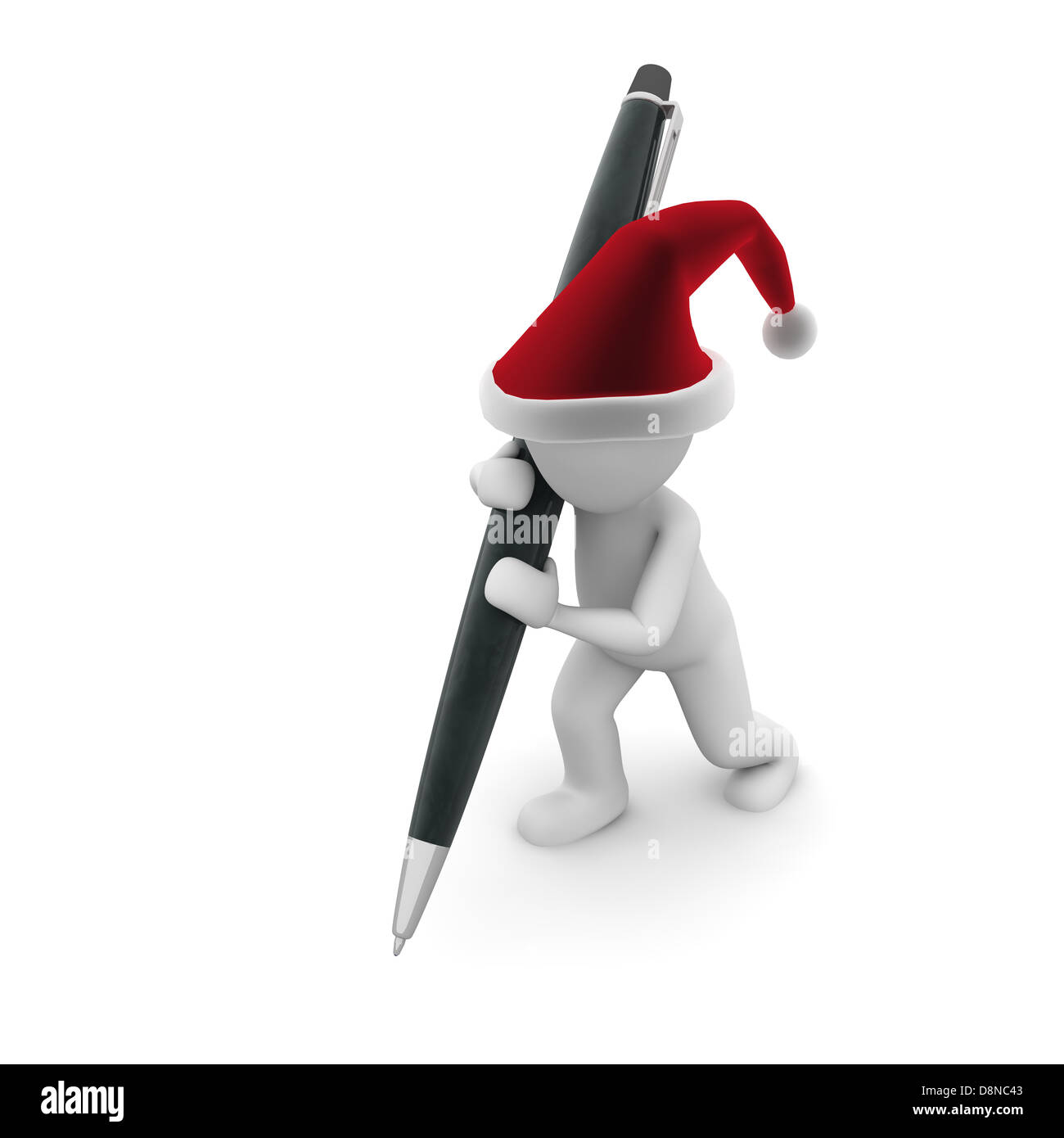 Es ist ein Brief an den Weihnachtsmann geschrieben und darauf sind alle unsere Wünsche. Stockfoto