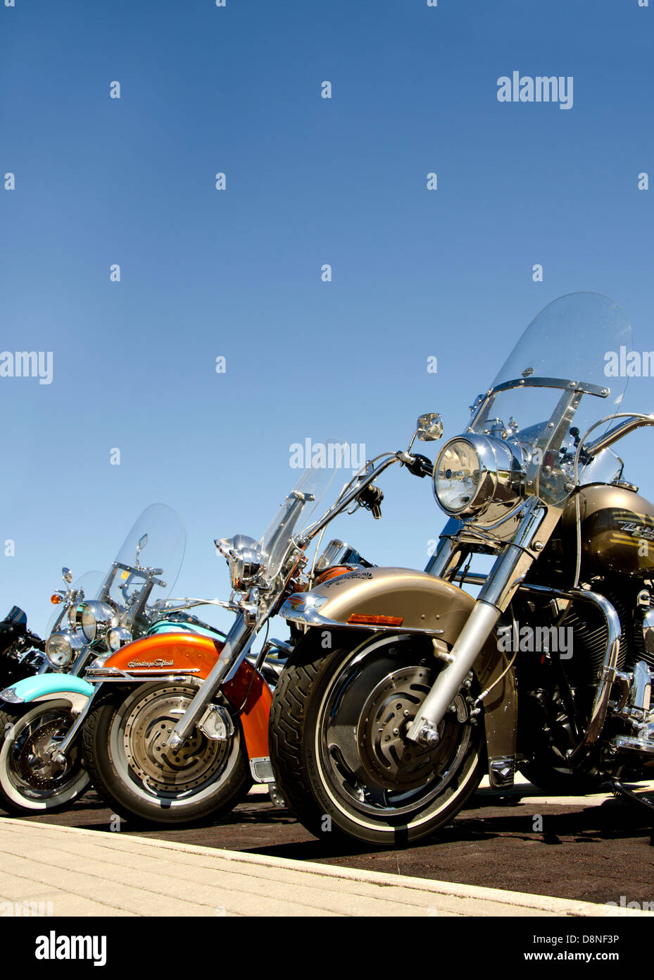 Harley Davidson meetup, Harley Davidson Treffen Biker in Fuengirola, Malaga, Spanien. Stockfoto