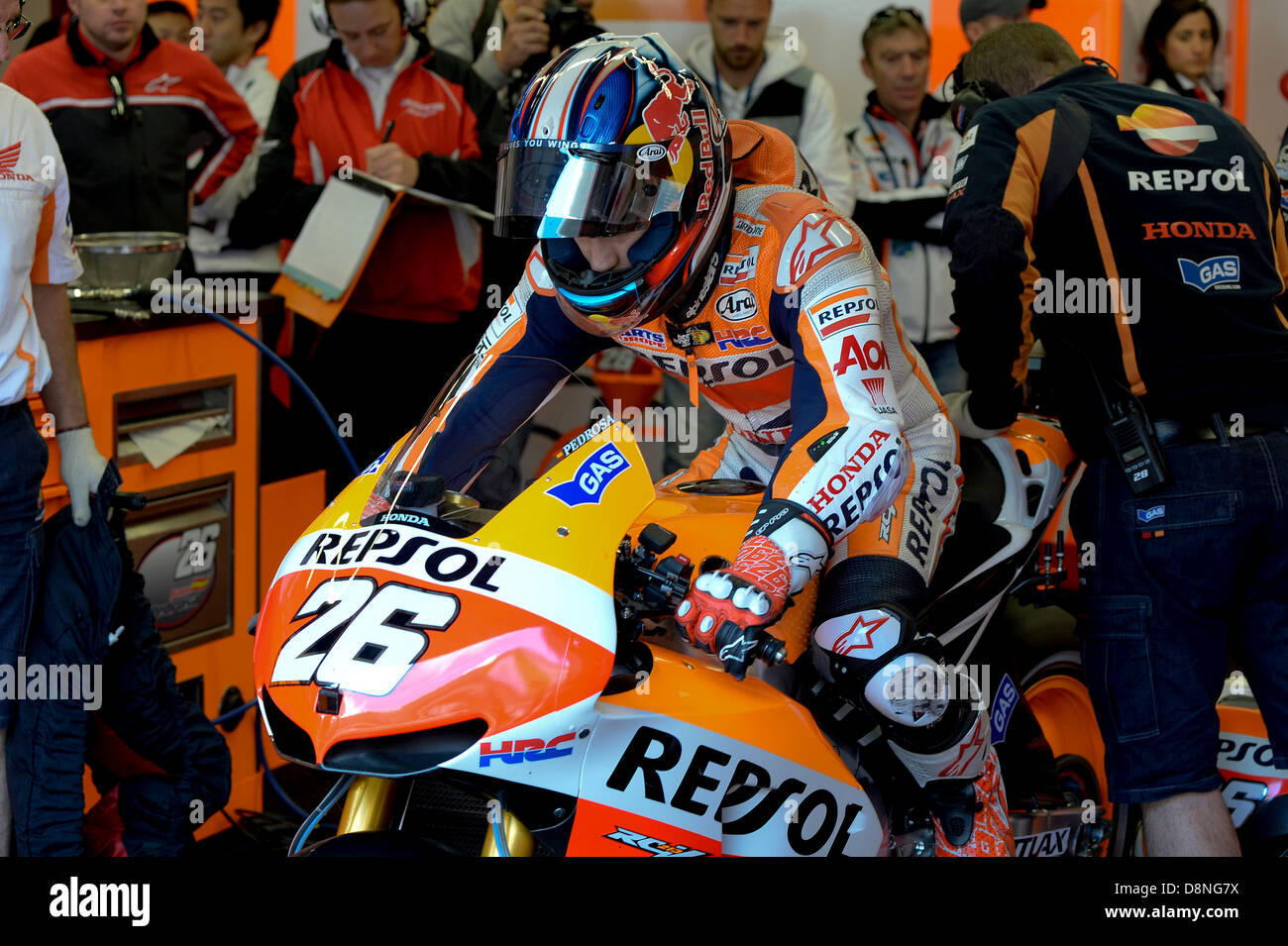 Mugello,Italy.1st Juni 2013. Dani Pedrosa (Repsol Honda Team) während des Qualifyings der Moto GP Weltmeisterschaft aus dem Mugello-Rennstrecke. Bildnachweis: Gaetano Piazzolla/Alamy Live-Nachrichten Stockfoto