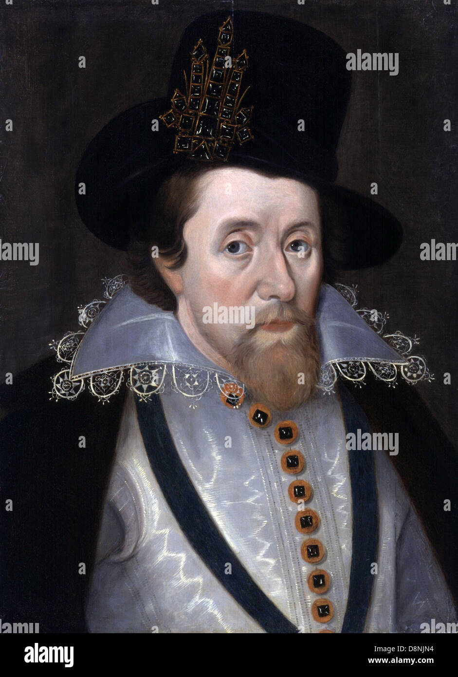 König Jakob i. von England und VI von Schottland, von John De Critz der ältere Stockfoto