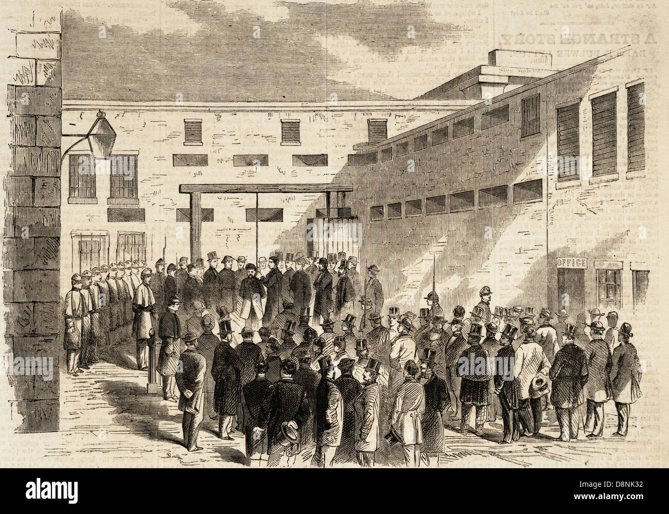 Ausführung von Nathaniel Gordon die Sklavenhändler, New York, 21. Februar 1862 Stockfoto