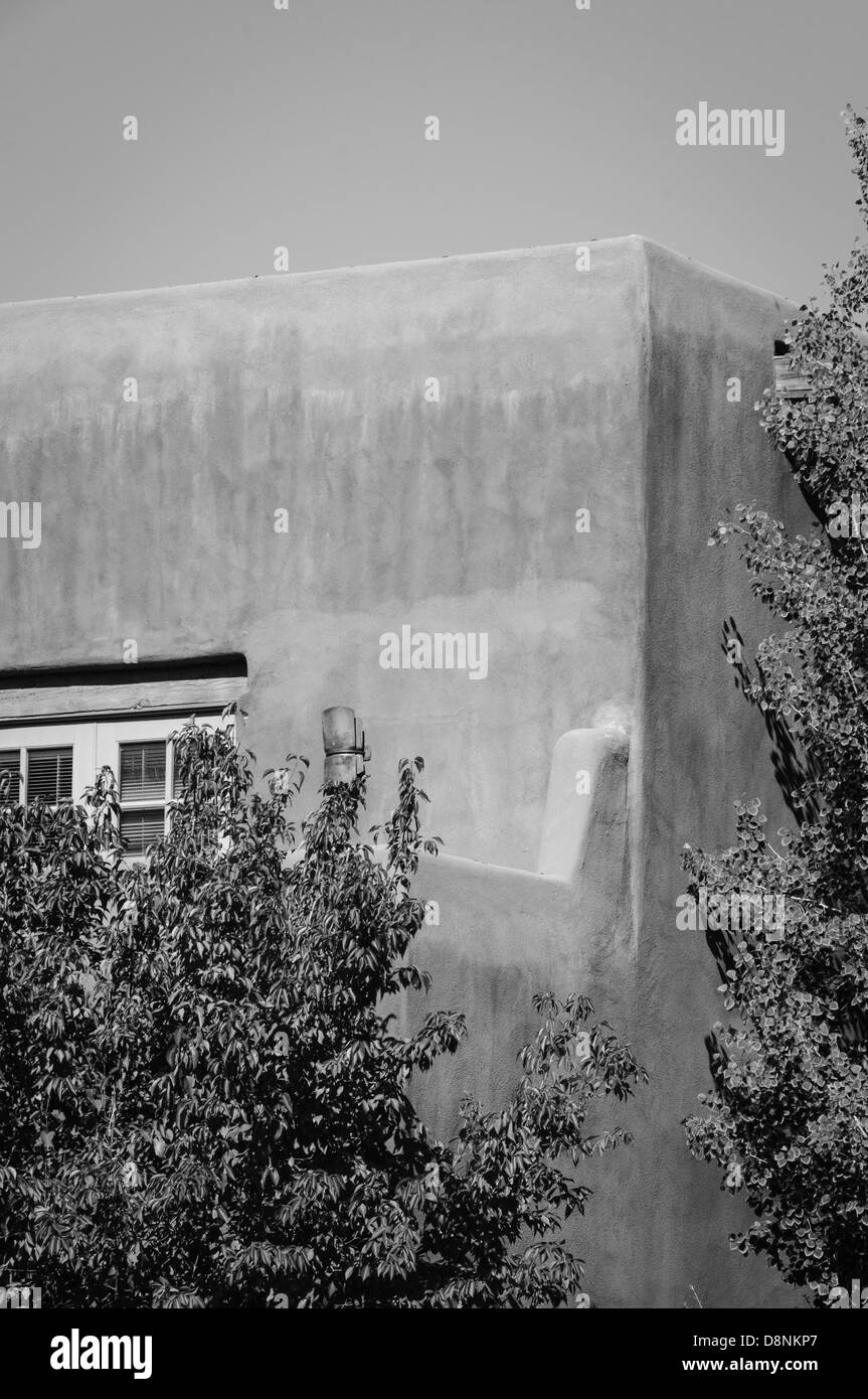 Santa Fe Stil Architektur Detail, Canyon Road, New Mexico Stockfoto