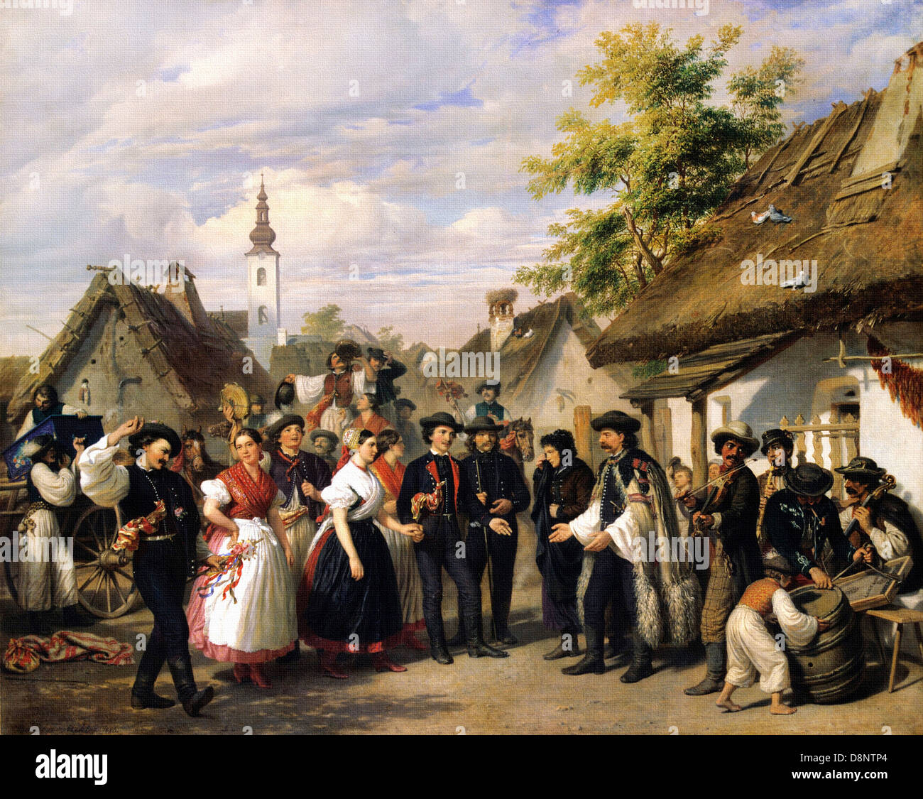 Miklos Barabas, die Ankunft der Braut 1856 Öl auf Leinwand. Ungarische Nationalgalerie, Budapest, Ungarn. Stockfoto