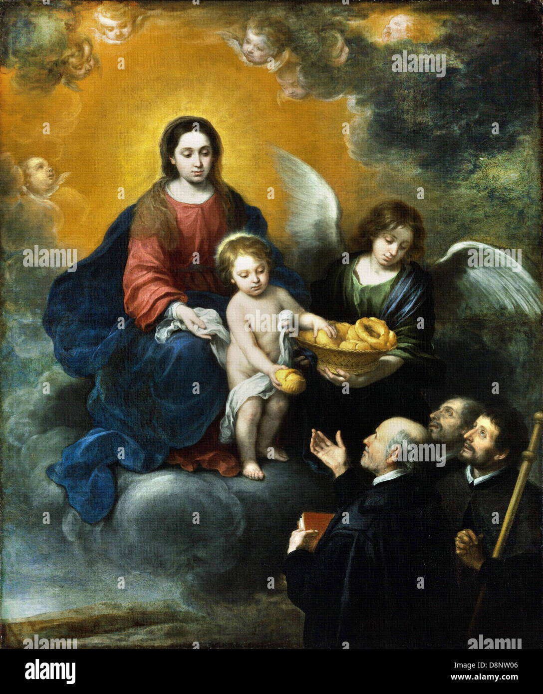 Bartolomé Esteban Murillo, der Säugling Christus Verteilung von Brot, die Pilger 1678-Öl auf Leinwand, Museum of Fine Arts, Budapest Stockfoto