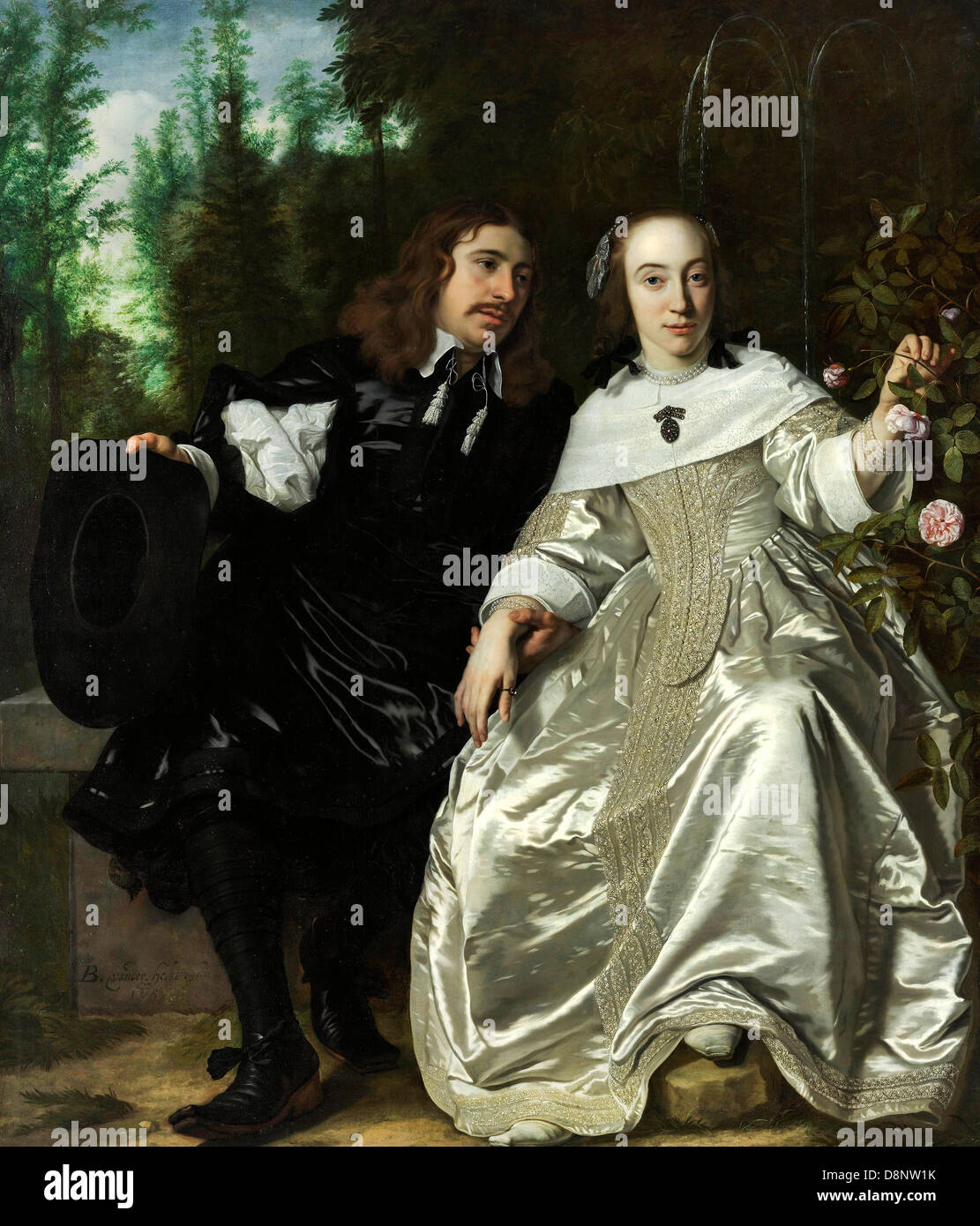 Bartholomeus van der Helst, Abraham del Court und seiner Frau Maria de Kaersgieter 1654-Öl auf Leinwand. Stockfoto