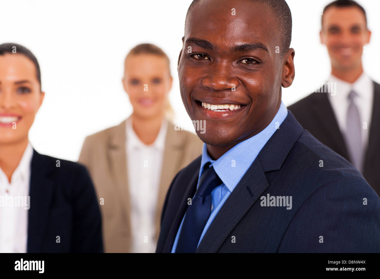 US-amerikanischer Geschäftsmann und Kollegen Stockfoto