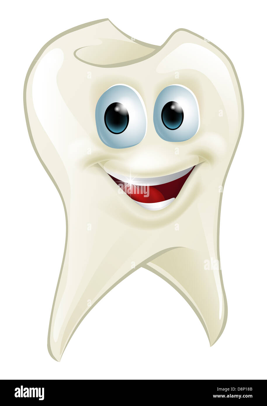 Ein Beispiel für einen Cartoon Zahn Mann Charakter-Maskottchen Stockfoto