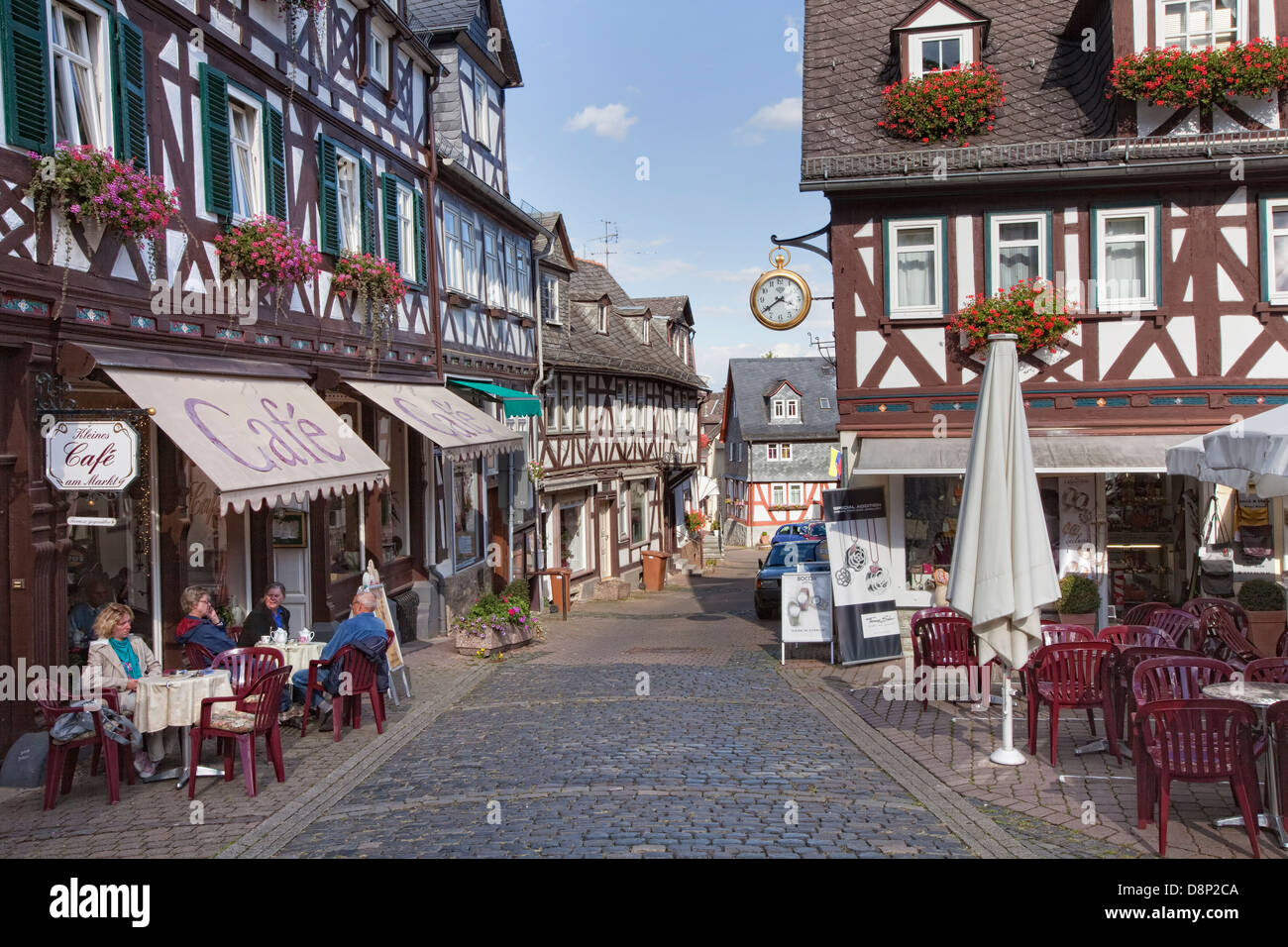 Historische Stadt Zentrum von Braunfels, Lahntal, Lahn-Dill-Kreis Bezirk, Hessen, Deutschland, Europa Stockfoto