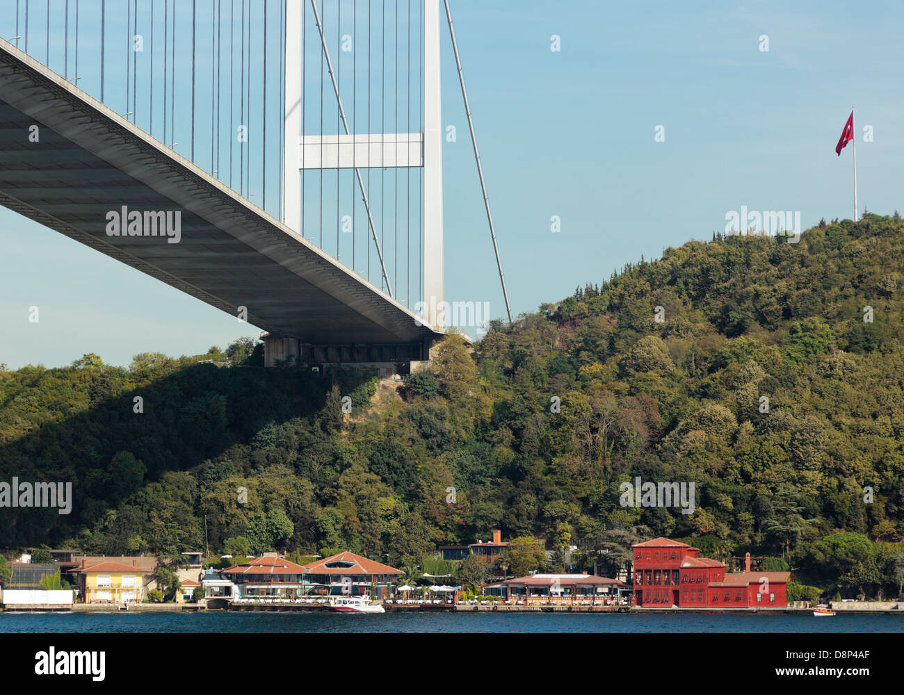 Hekimbasi Salih Efendi Yali, 18. Jahrhundert, rote Holz Wochenendhaus unter der neuen Fatih Sultan Mehmet Brücke Istanbul-Türkei Stockfoto