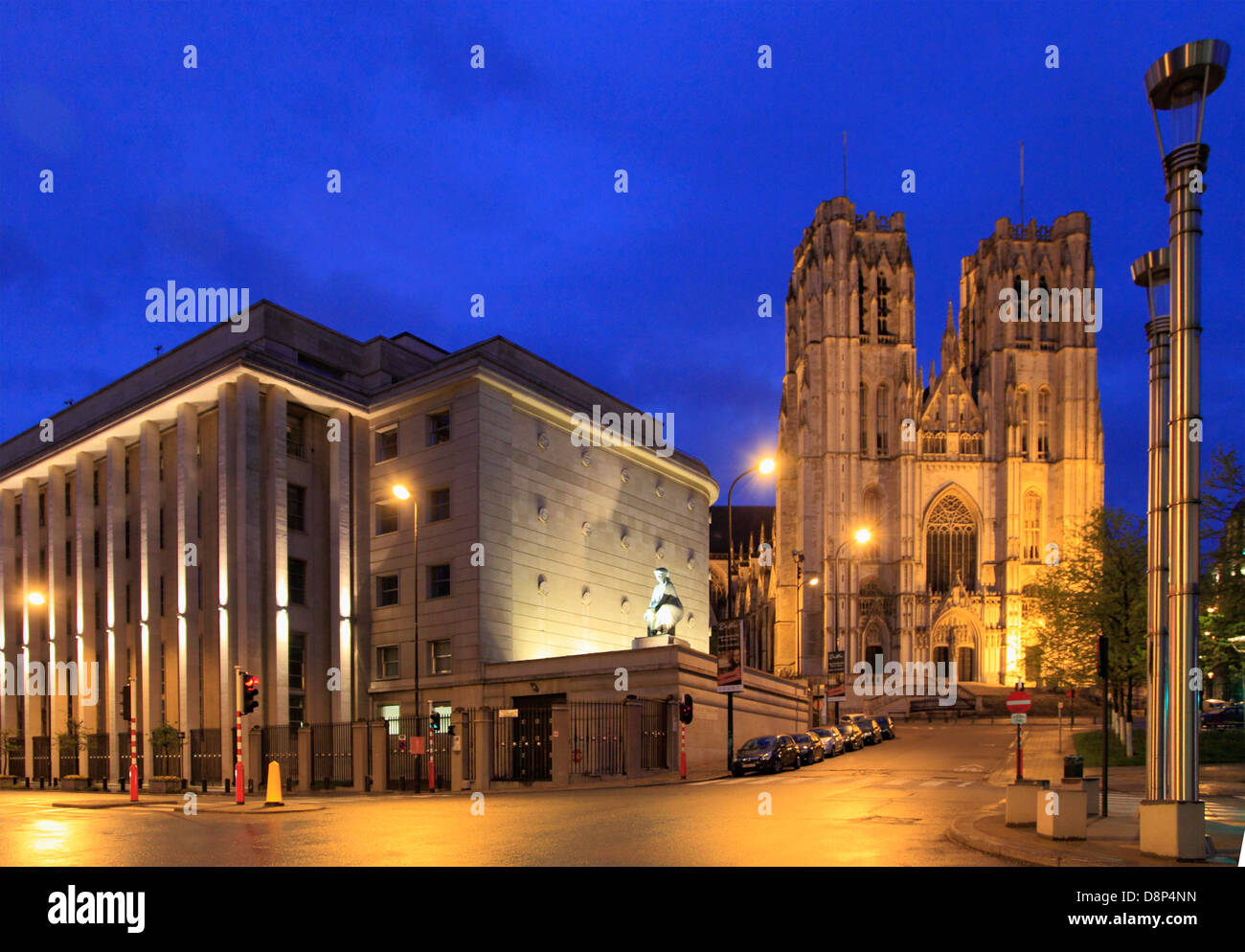 Belgien, Brüssel, Kathedrale; STS-Michel-et-Gudule; Stockfoto