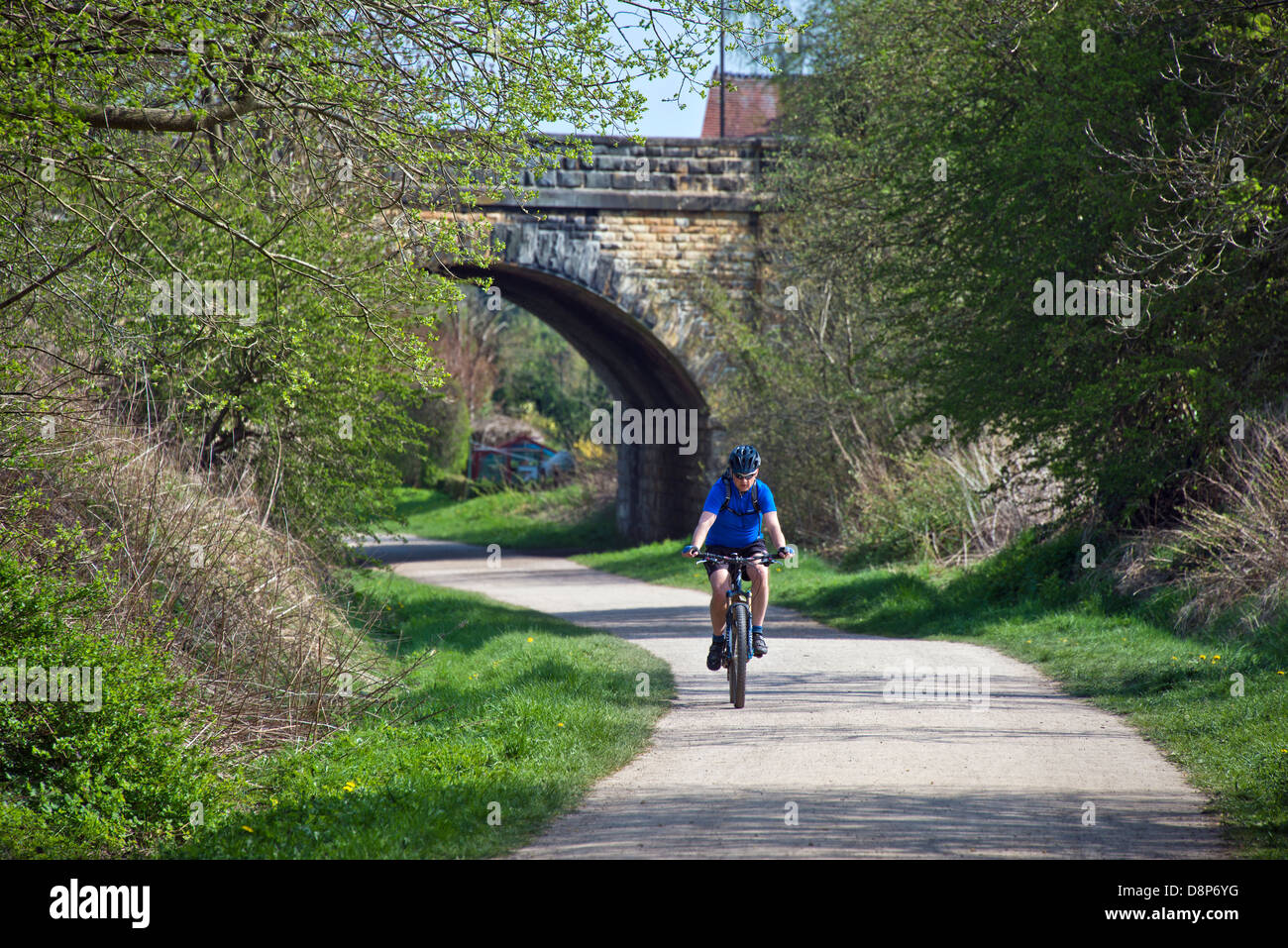 Radfahrer, Monsal Trail, Derbyshire Stockfoto